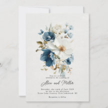 Mariage floral bleu et blanc
