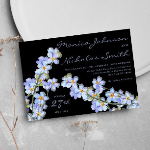 Invitation Mariage floral bleu lavande