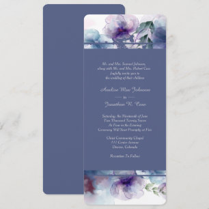 Invitation Mariage floral bleu romantique