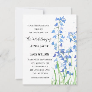 Invitation Mariage floral Bluebells Watercolor