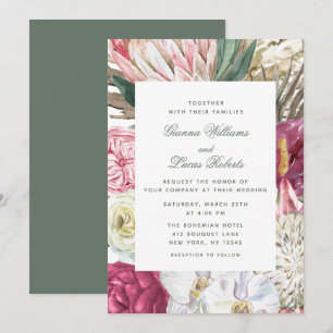Invitation Mariage Floral Bohème Botanique à l'aquarelle