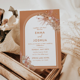 Invitation Mariage Floral Bohème en Terre Cuite Arch