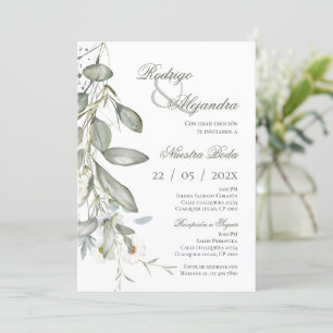 Invitation Mariage Floral Bohème Espagnol