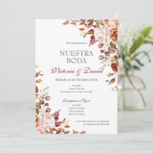Invitation Mariage Floral Bohème Espagnol