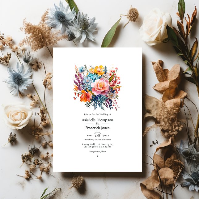 Invitation Mariage floral bohème et terreux (Créateur téléchargé)