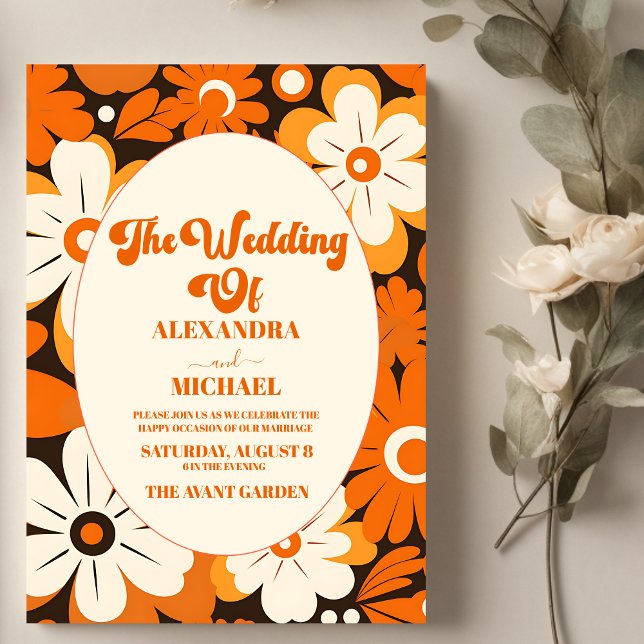 Invitation Mariage Floral Bohème Rétro (Créateur téléchargé)