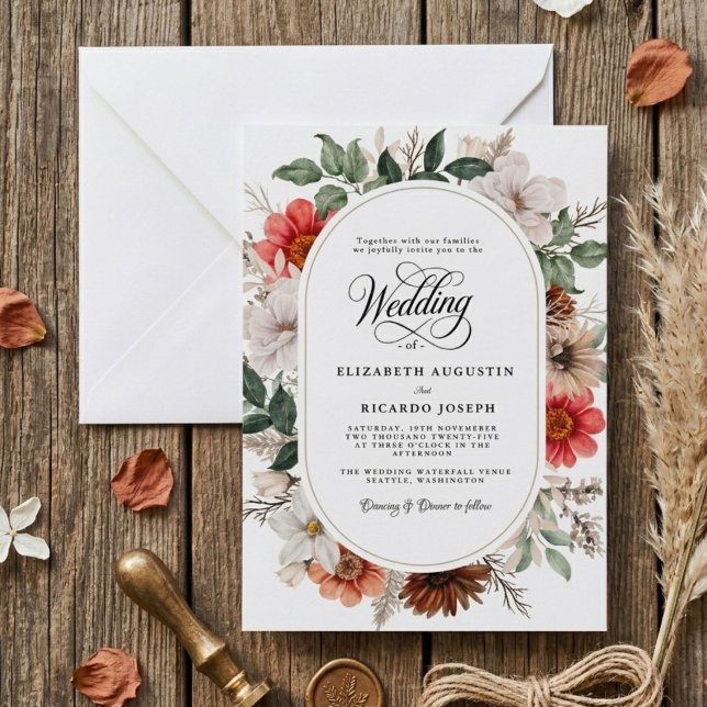Invitation Mariage Floral Bohème Rustique (Créateur téléchargé)