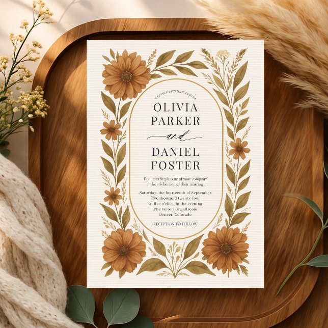 Invitation Mariage Floral Bohème Rustique (Créateur téléchargé)