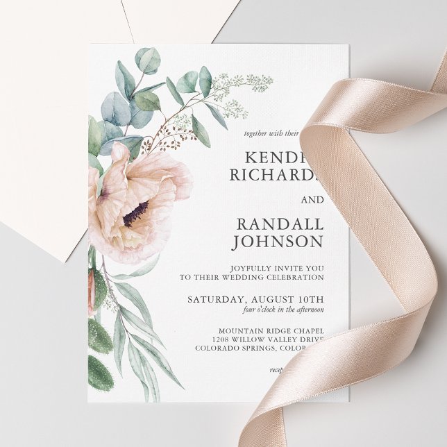 Invitation Mariage Floral Bohème Rustique et Verdure (Créateur téléchargé)