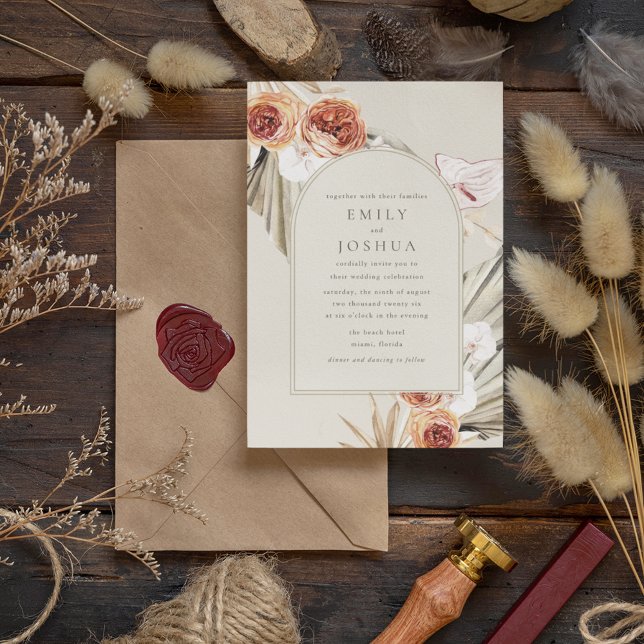 Invitation Mariage Floral Boho Automnal Numérique (Créateur téléchargé)