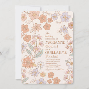 Invitation Mariage floral Boho couleur entièrement personnali