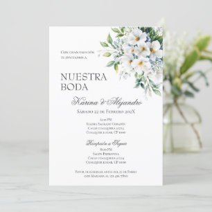 Invitation Mariage Floral Boho Espagnol
