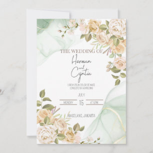 Invitation Mariage floral Boho moderne