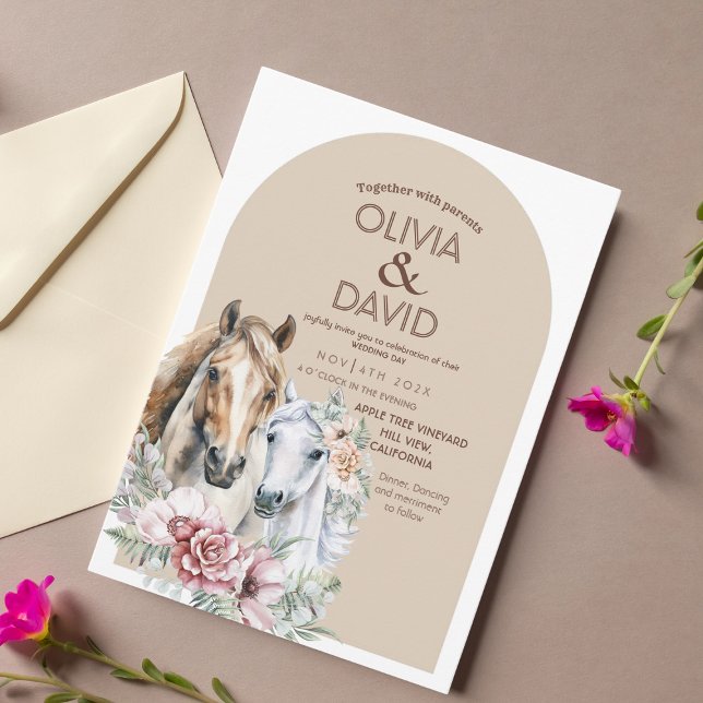 Invitation Mariage Floral Boho Ouest Rustique (Créateur téléchargé)