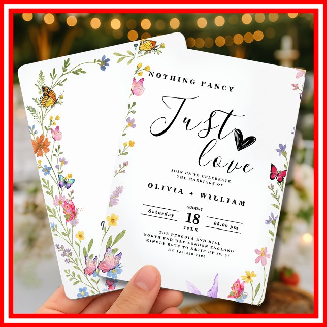 Invitation Mariage Floral Boho Rien de Fantaisiste Juste de l (Créateur téléchargé)