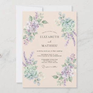 Invitation Mariage Floral Botanique à la Lavande et à la Ment