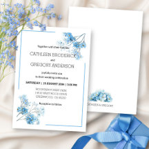 Mariage Floral Botanique à l'Aquarelle Bleu Clair