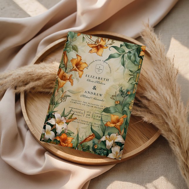 Invitation Mariage Floral Botanique Antique (Créateur téléchargé)