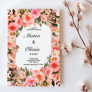 Invitation Mariage floral botanique coloré