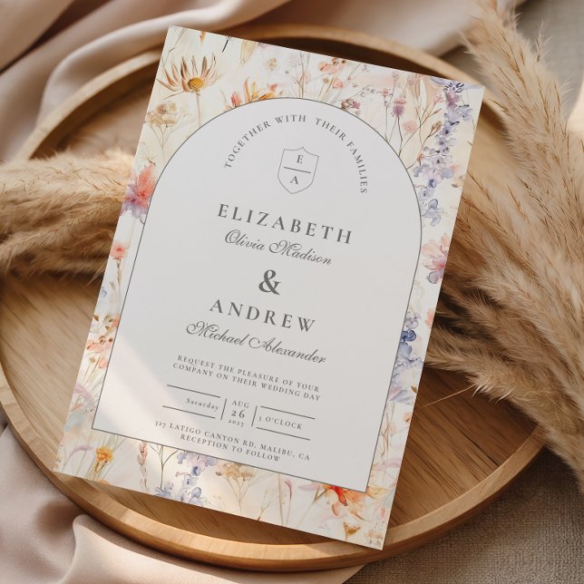 Invitation Mariage Floral Botanique Moderne (Créateur téléchargé)