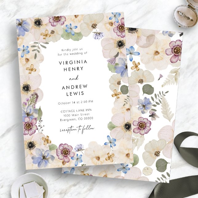 Invitation Mariage Floral Botanique Moderne (Modern Botanical Floral Wedding Invitation by Painted Paperie
)