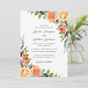 Invitation Mariage floral botanique multicolore