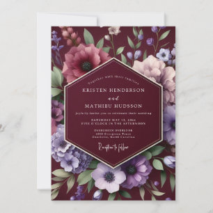 Invitation Mariage Floral Bourguignon Maussade