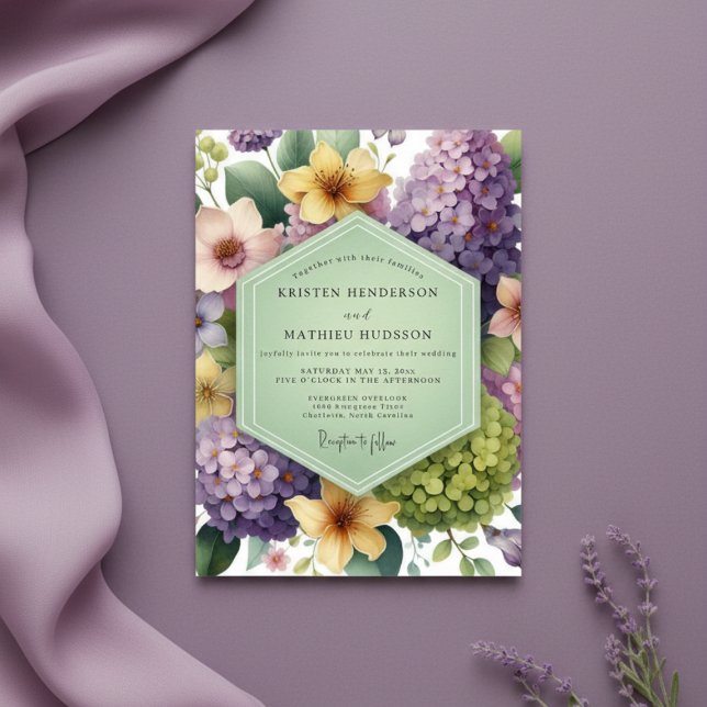 Invitation Mariage Floral Caprice de Lavande Violette (Créateur téléchargé)
