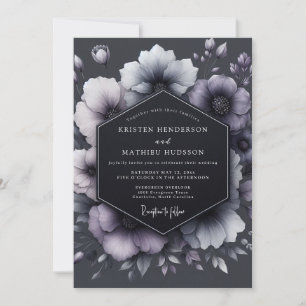 Invitation Mariage Floral Charbon Romantique