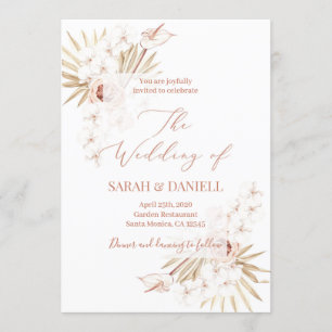 Invitation mariage floral chic tropical