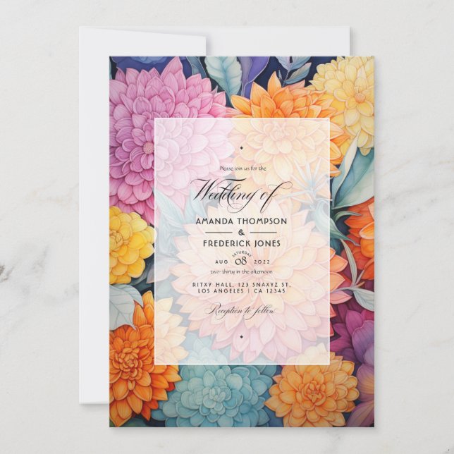 Invitation Mariage Floral Citron (Devant)
