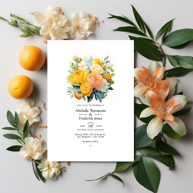 Invitation Mariage Floral Citron (Créateur téléchargé)