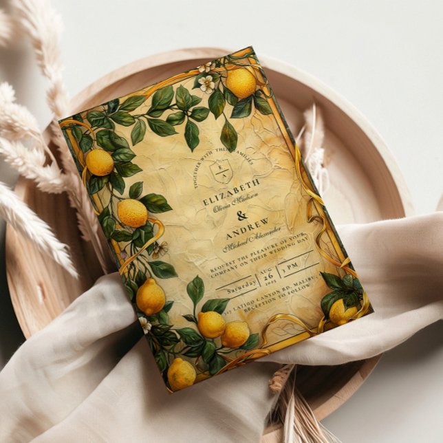 Invitation Mariage Floral Citron de Toscane (Créateur téléchargé)
