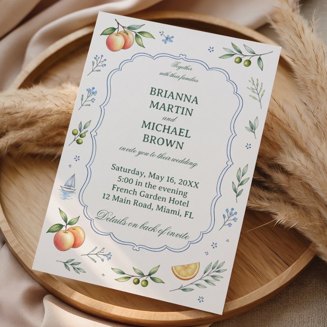 Invitation Mariage Floral Citron Méditerranéen (Créateur téléchargé)