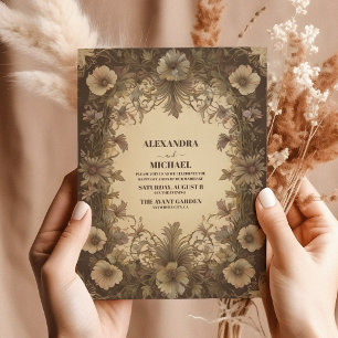 Invitation Mariage Floral Classique Art Nouveau Vintage