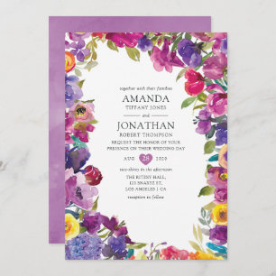 Invitation Mariage floral coloré