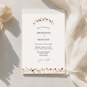 Invitation Mariage floral coloré simple