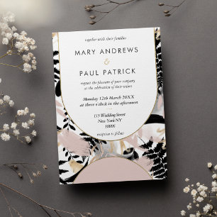 Invitation Mariage floral couleur rose rose