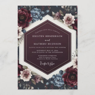 Invitation Mariage Floral Crépuscule Bordeaux
