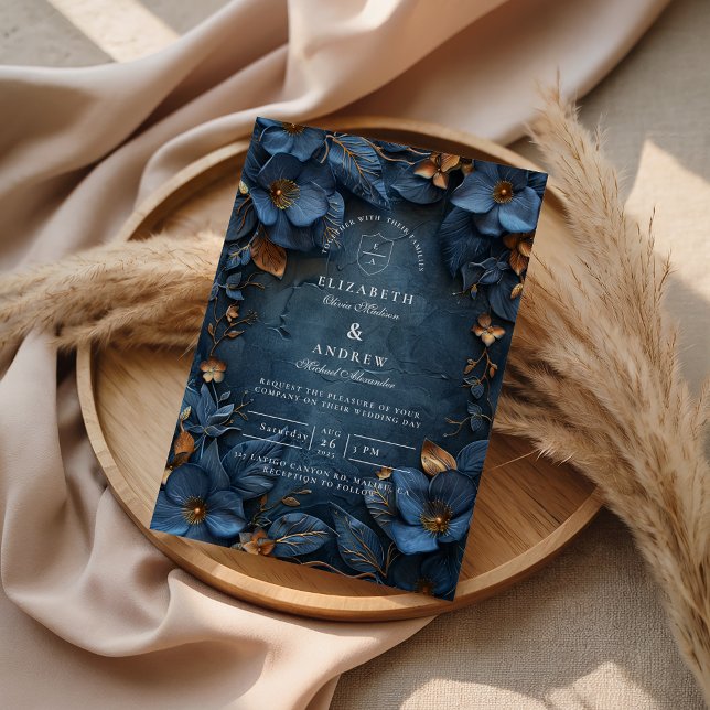 Invitation Mariage Floral Cuivré et Maussade (Créateur téléchargé)