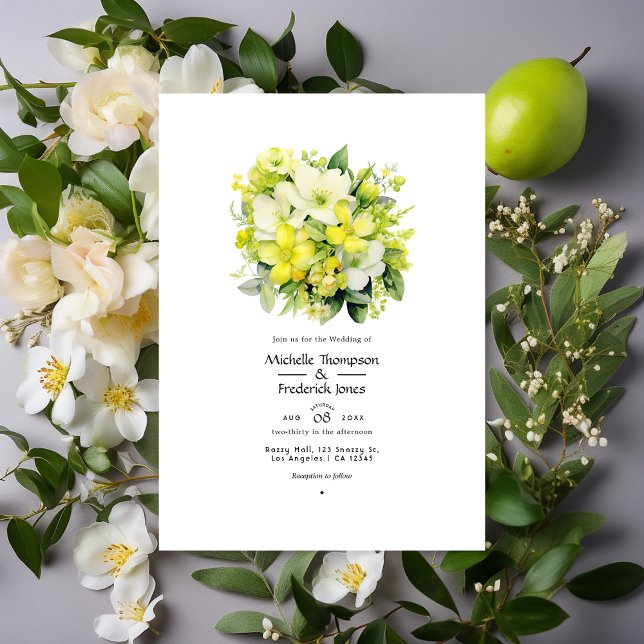 Invitation Mariage Floral Cyber Lime (Créateur téléchargé)