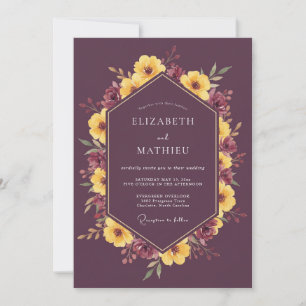 Invitation Mariage Floral d'Automne au Plum Moody