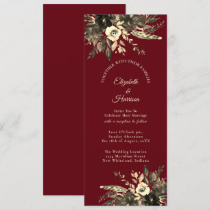 Invitation Mariage floral d'automne Bourgogne séché