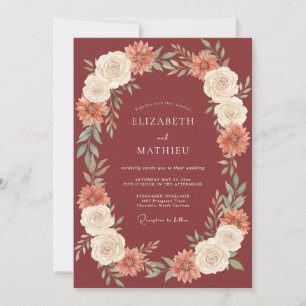 Invitation Mariage Floral d'Automne en Bourgogne