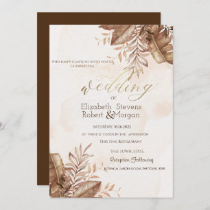 Invitation Mariage floral d'automne exotique