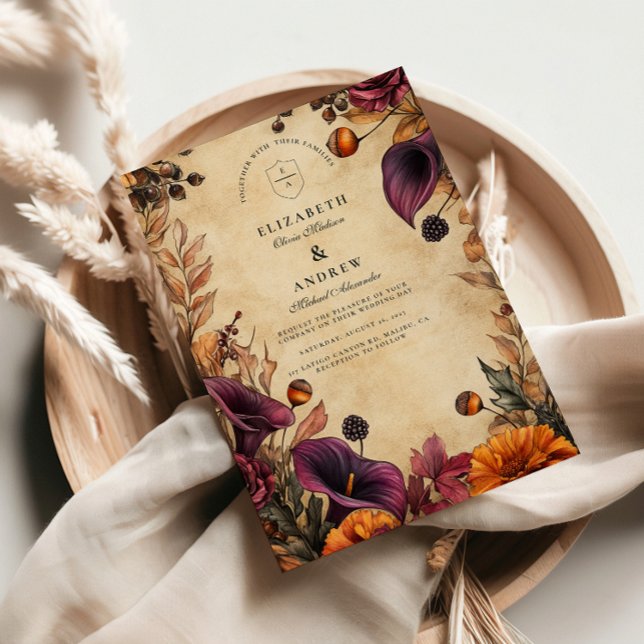 Invitation Mariage Floral d'Automne Maussade (Créateur téléchargé)