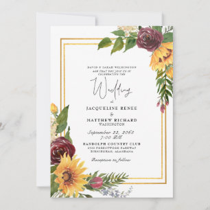 Invitation Mariage floral de automne simple et élégant
