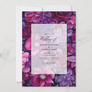 Invitation Mariage floral de Berry profond