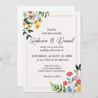 Invitation Mariage floral de Boho neutre rustique