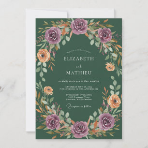 Invitation Mariage Floral de Bois de Prunier